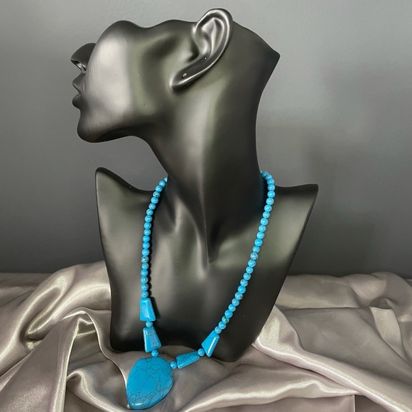 Natural Malachite Necklace: Stainless Steel clasp - Picture 1 of 10